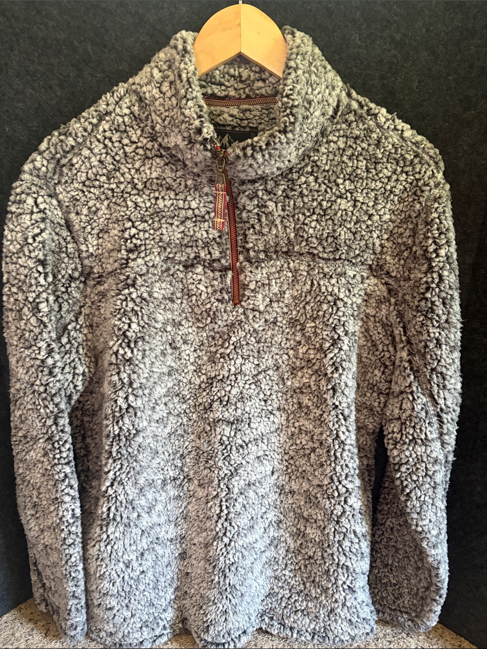 Alpine Sherpa Women’s medium Cozy High-Neck Sherpa Pullover Sweater - Gray